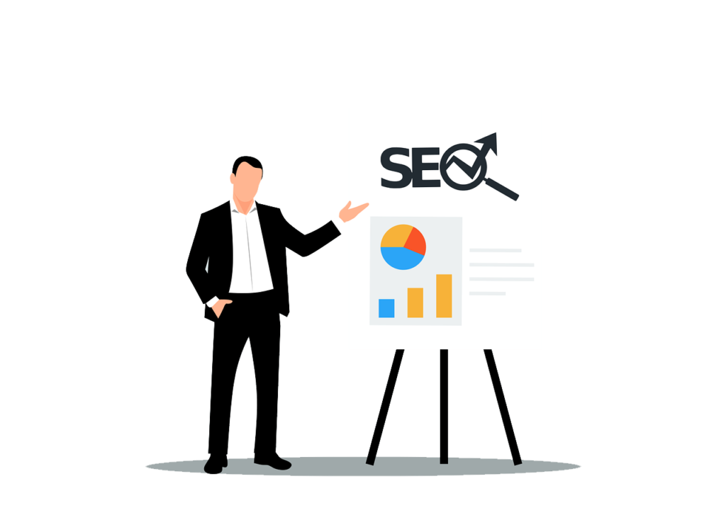 SEO results on a whiteboard